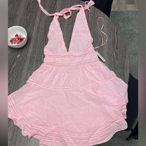 Pink halter dress